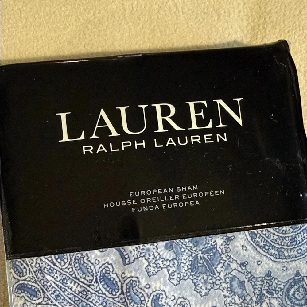 Lauren Ralph Lauren Blue Paisley European Sham new flannel